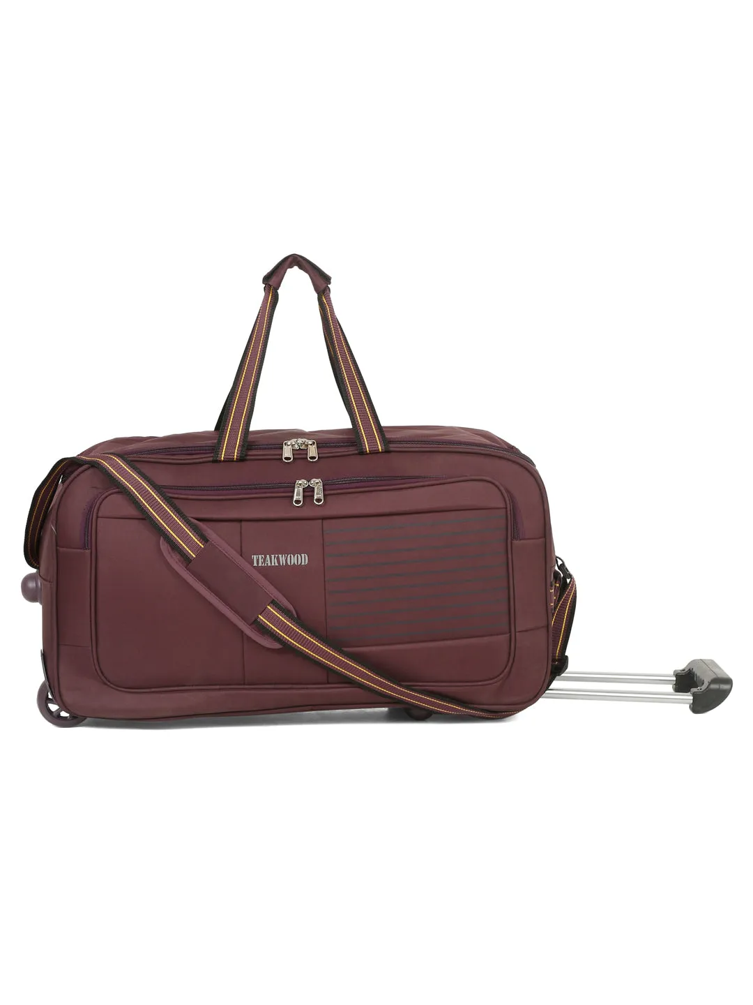 Teakwood Leathers Purple Solid Large Duffle Trolley Bag