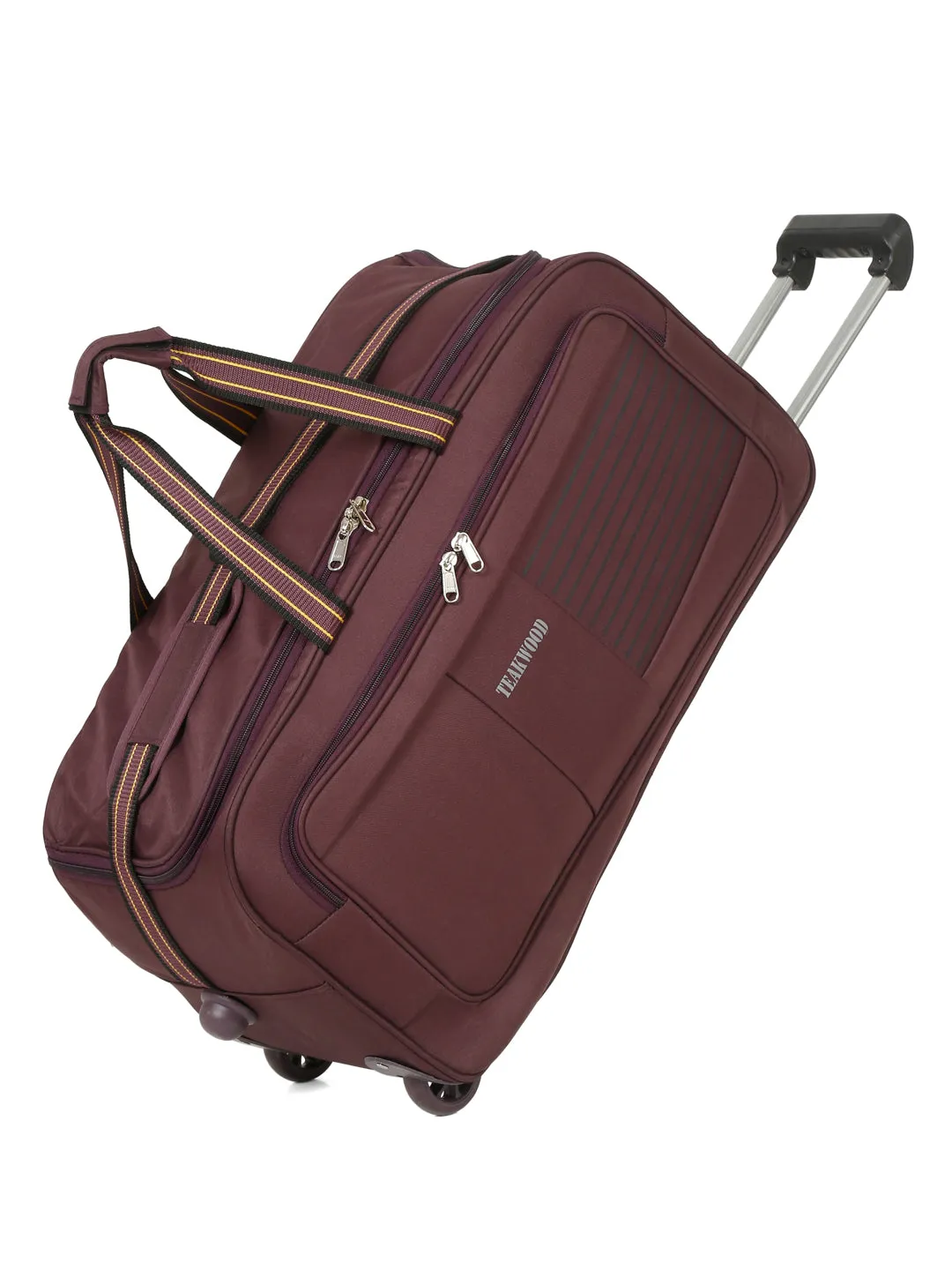 Teakwood Leathers Purple Solid Large Duffle Trolley Bag