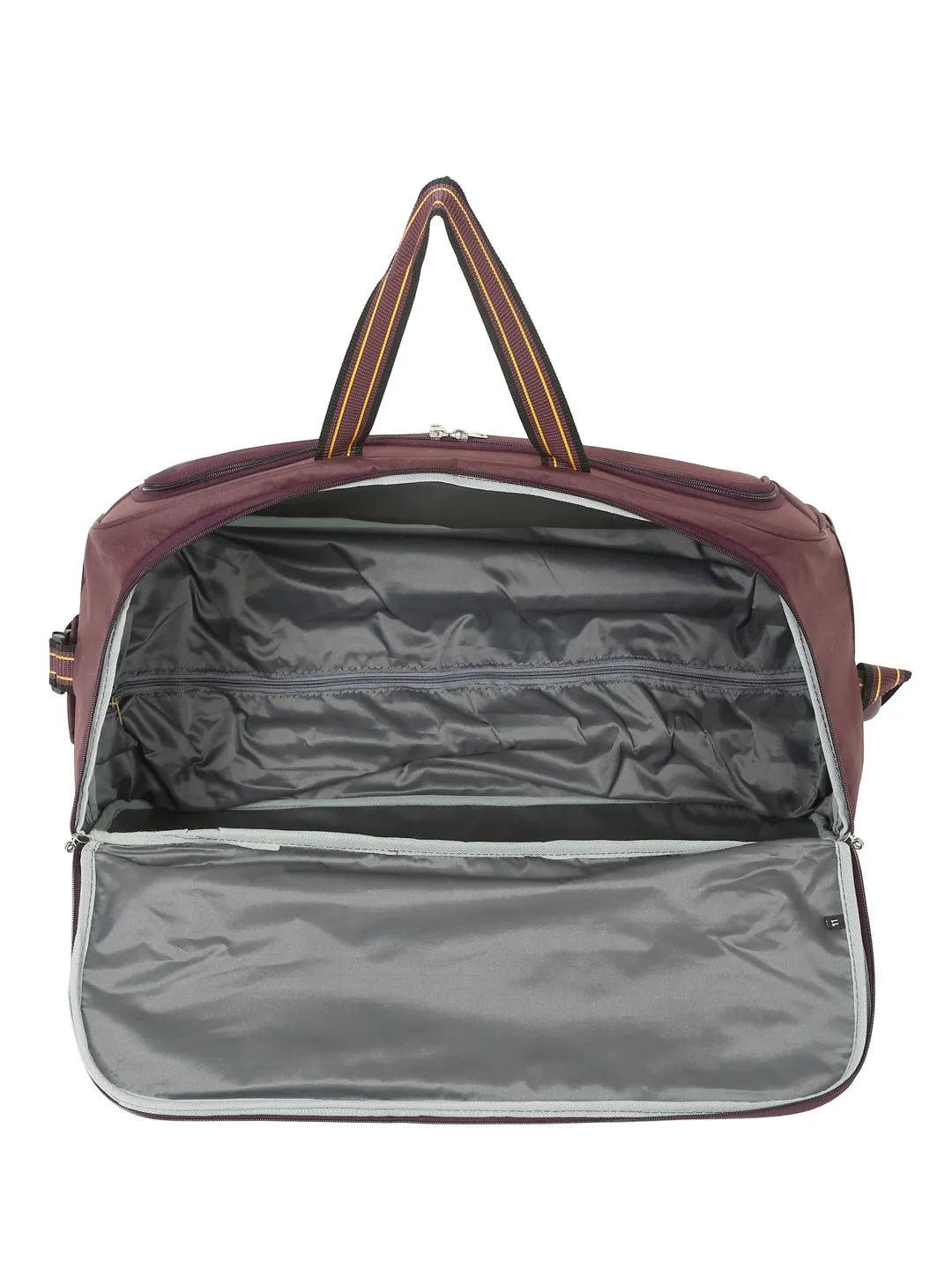 Teakwood Leathers Purple Solid Large Duffle Trolley Bag