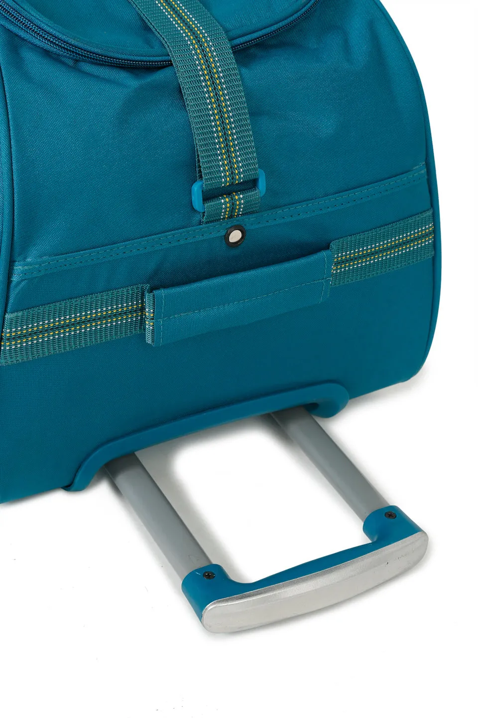 Teal Printed Medium Duffel Trolley Bag