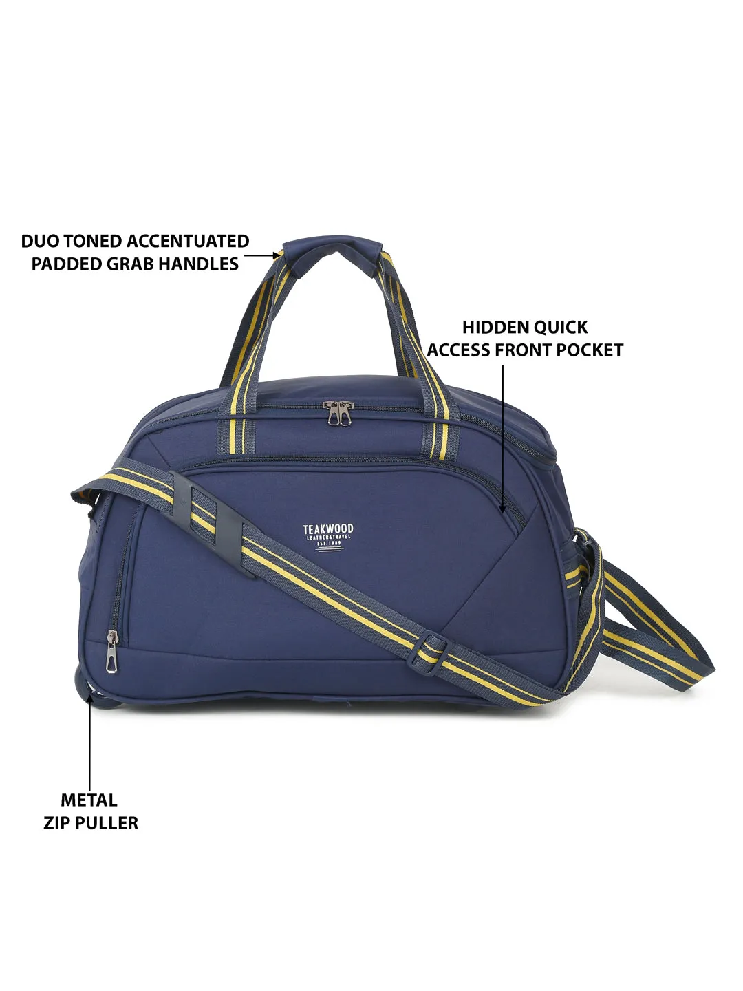 Teal Printed Medium Duffle Bag
