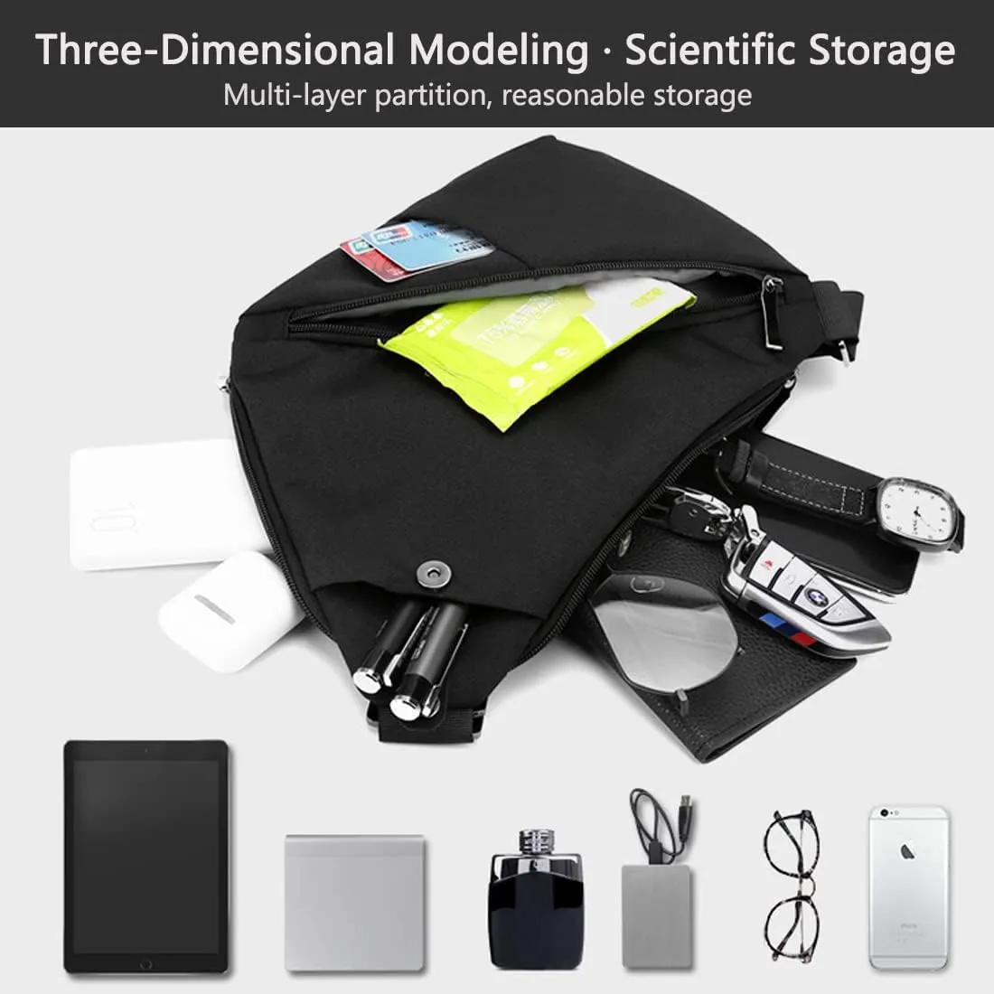 Tealots Small Sling Bag Crossbody Personal Pocket Bag Anti-Thief Chest Bags Shoulder Backpack for Travel Hiking Daypacks