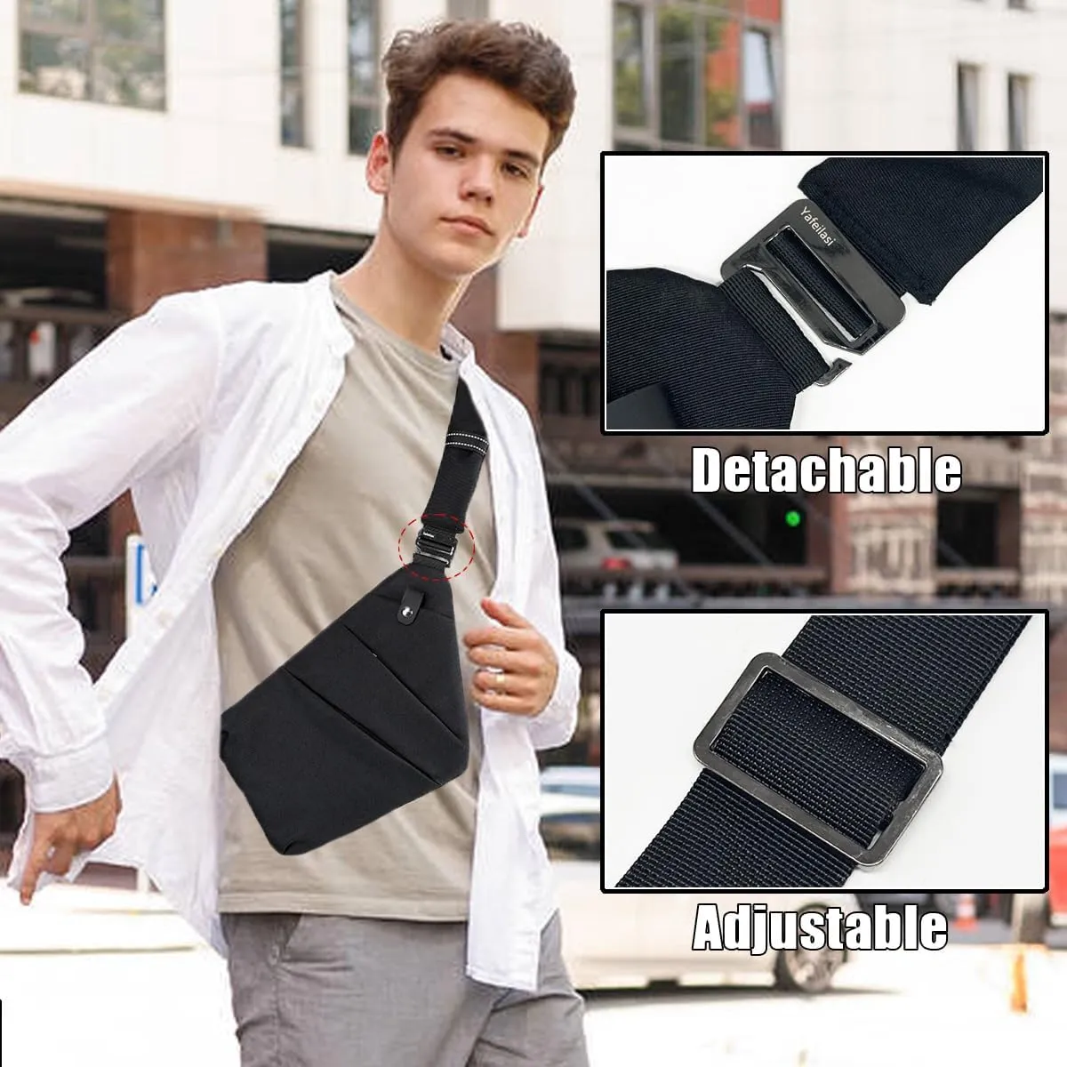 Tealots Small Sling Bag Crossbody Personal Pocket Bag Anti-Thief Chest Bags Shoulder Backpack for Travel Hiking Daypacks