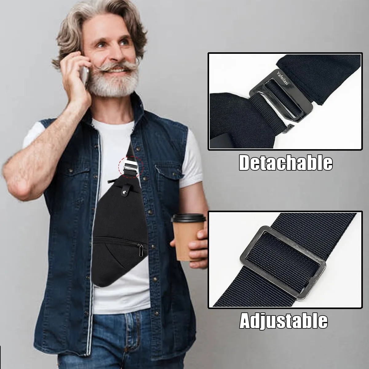 Tealots Small Sling Bag Crossbody Personal Pocket Bag Anti-Thief Chest Bags Shoulder Backpack for Travel Hiking Daypacks