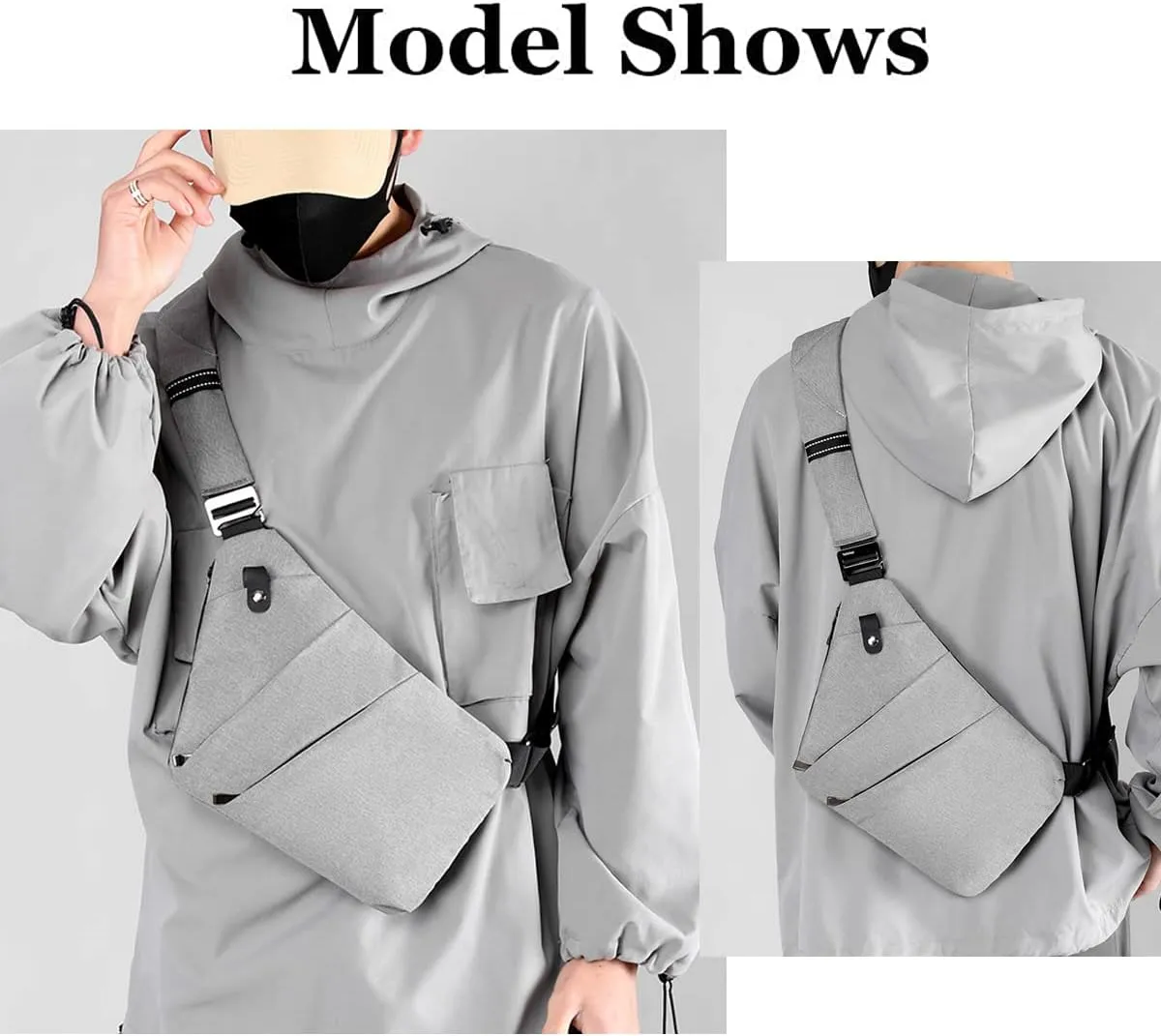 Tealots Small Sling Bag Crossbody Personal Pocket Bag Anti-Thief Chest Bags Shoulder Backpack for Travel Hiking Daypacks