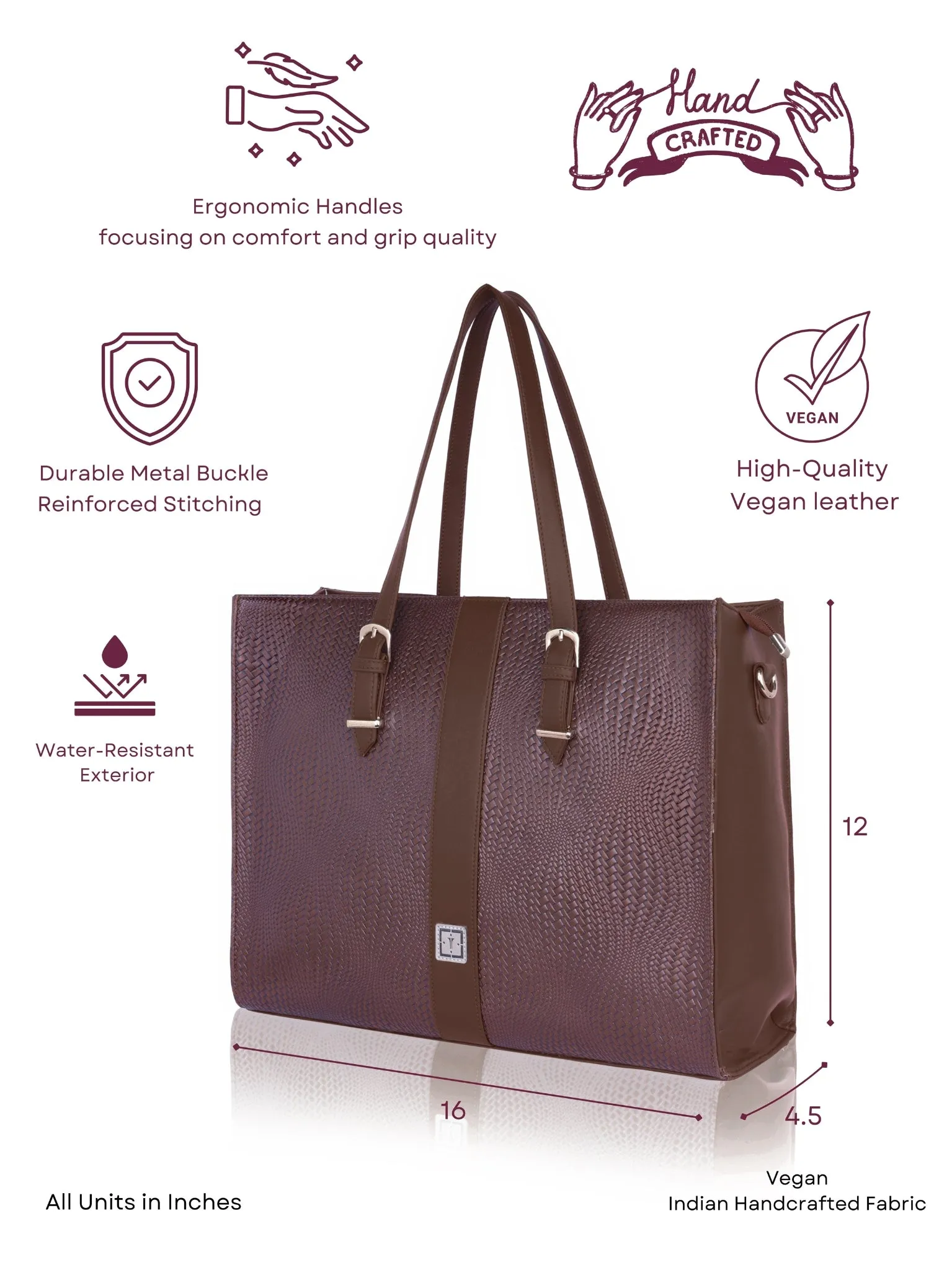 Texas Business Tote Bag | Premium Handcrafted Vegan Leather Shoulder Bag for Professionals & Office Essentials