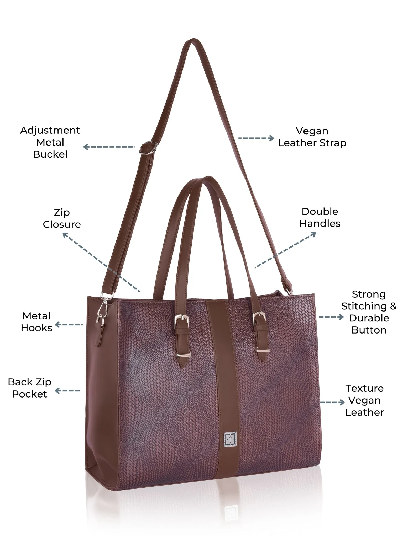 Texas Business Tote Bag | Premium Handcrafted Vegan Leather Shoulder Bag for Professionals & Office Essentials