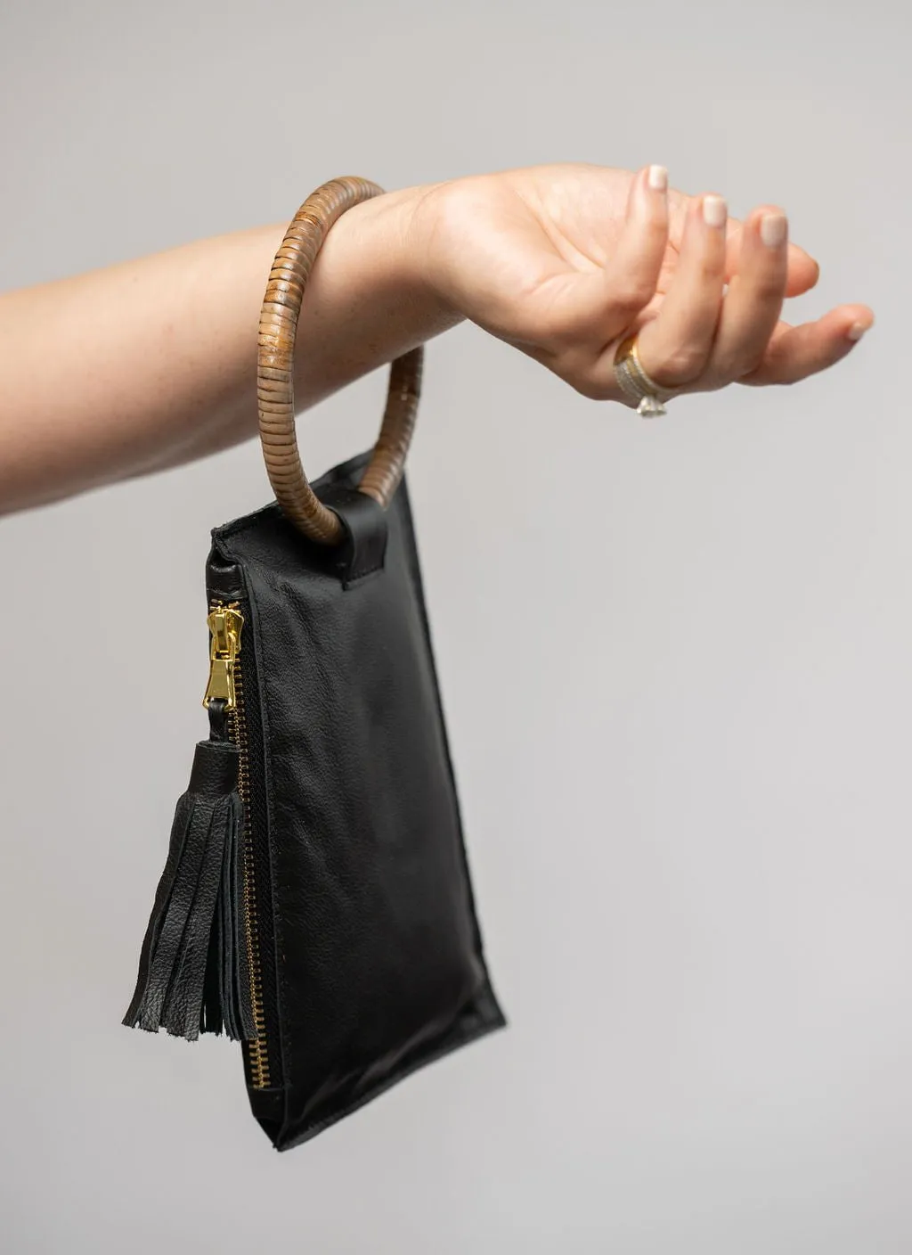 The Bamboo Ring Wristlet | Black