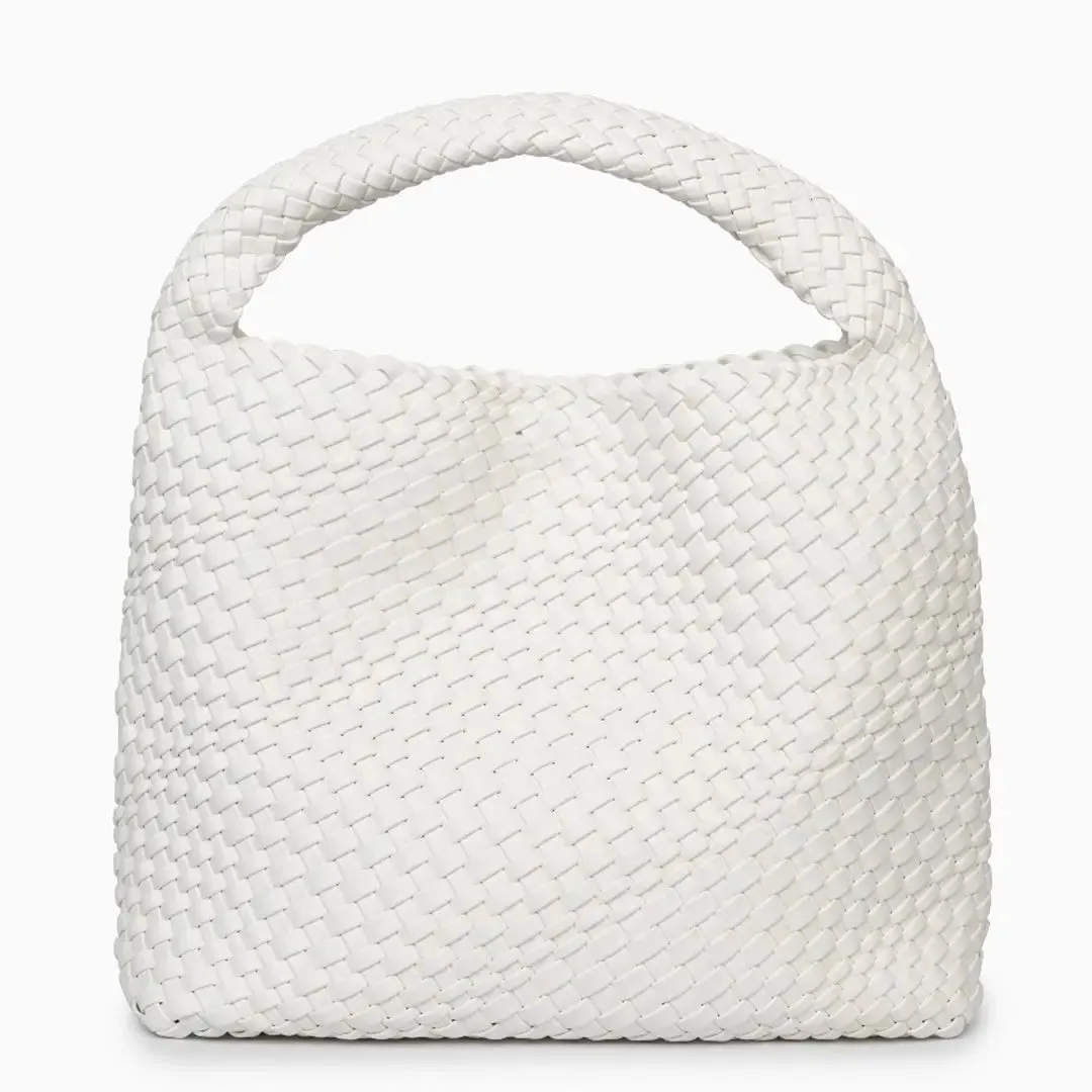 The Charlotte | Elegant & Spacious Leather-Woven Bucket  Shoulder Bag