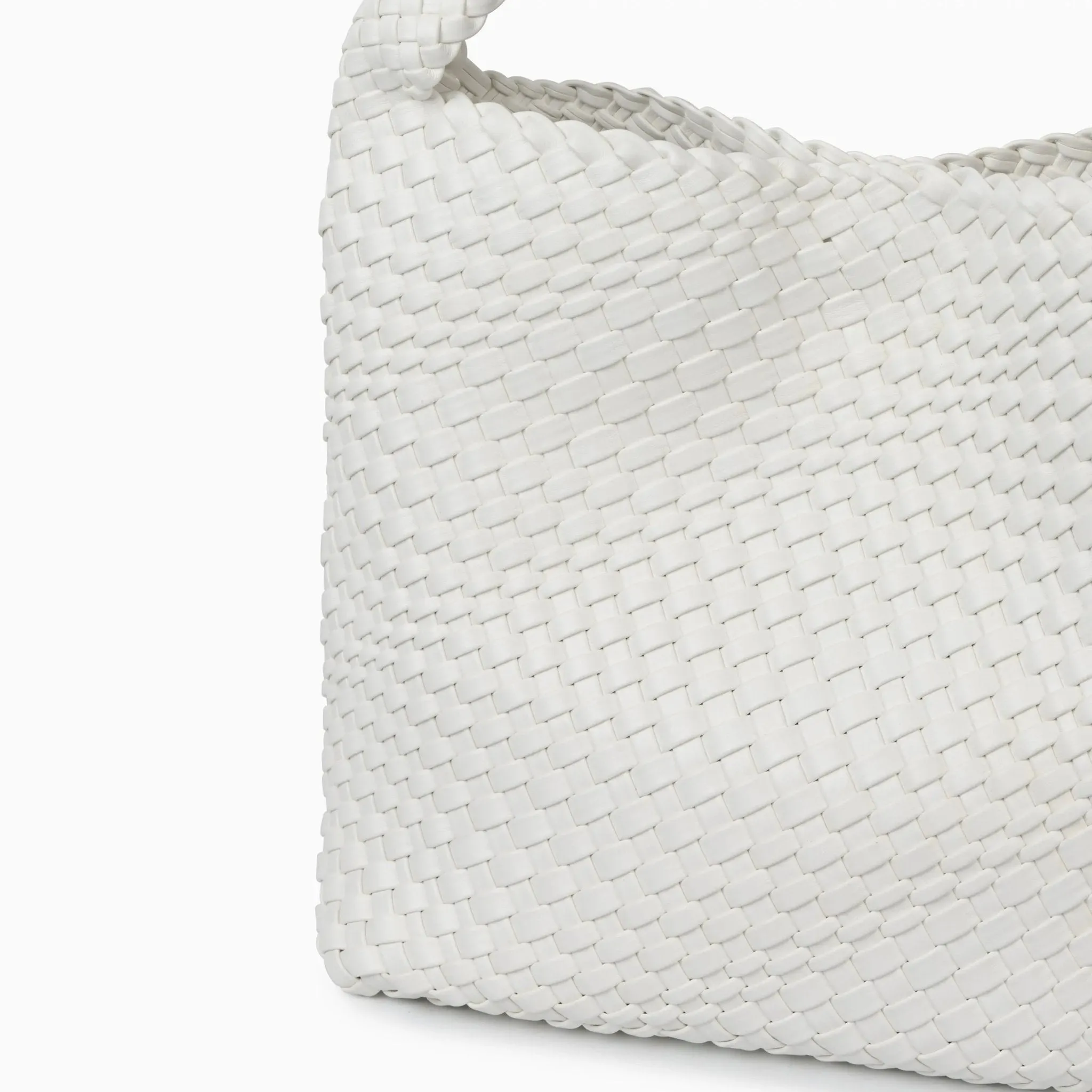 The Charlotte | Elegant & Spacious Leather-Woven Bucket  Shoulder Bag