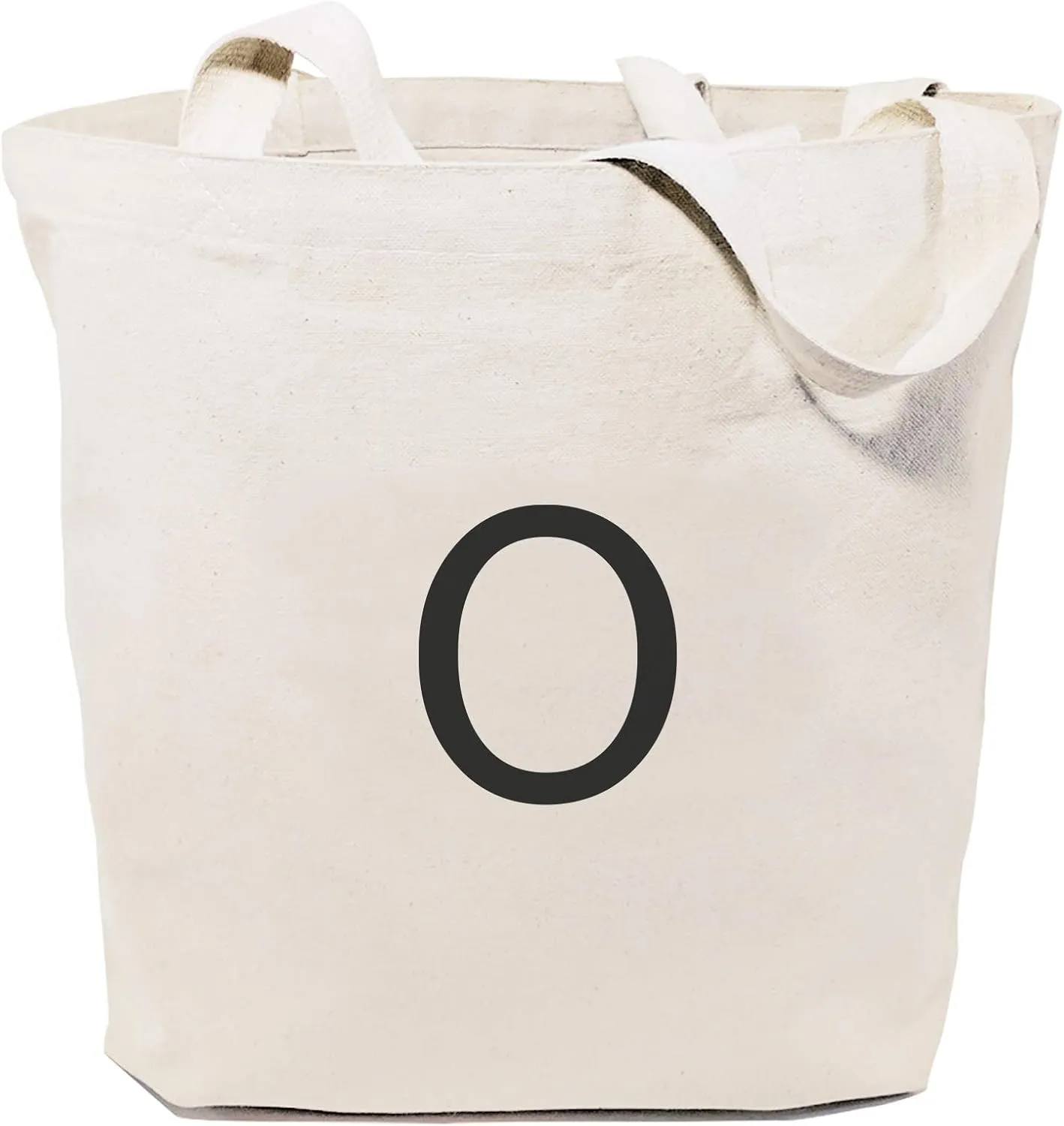 The Cotton & Canvas Co. Personalized Modern Monogram Floral Initial Tote, Beige, Large