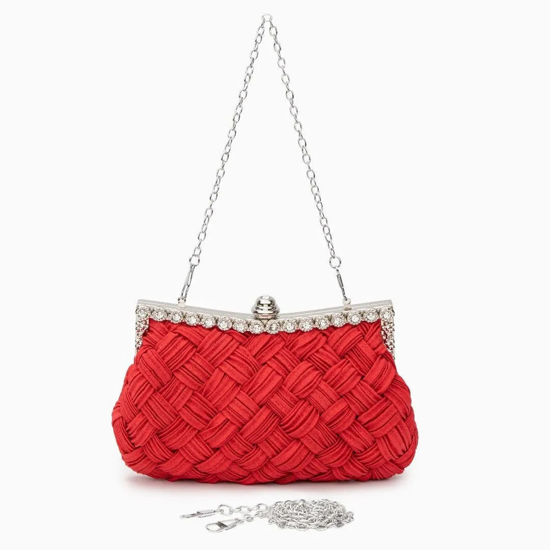 The Maddy | Braided Rhinestone Clutch Bag