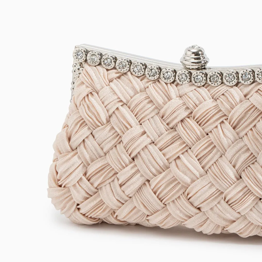 The Maddy | Braided Rhinestone Clutch Bag