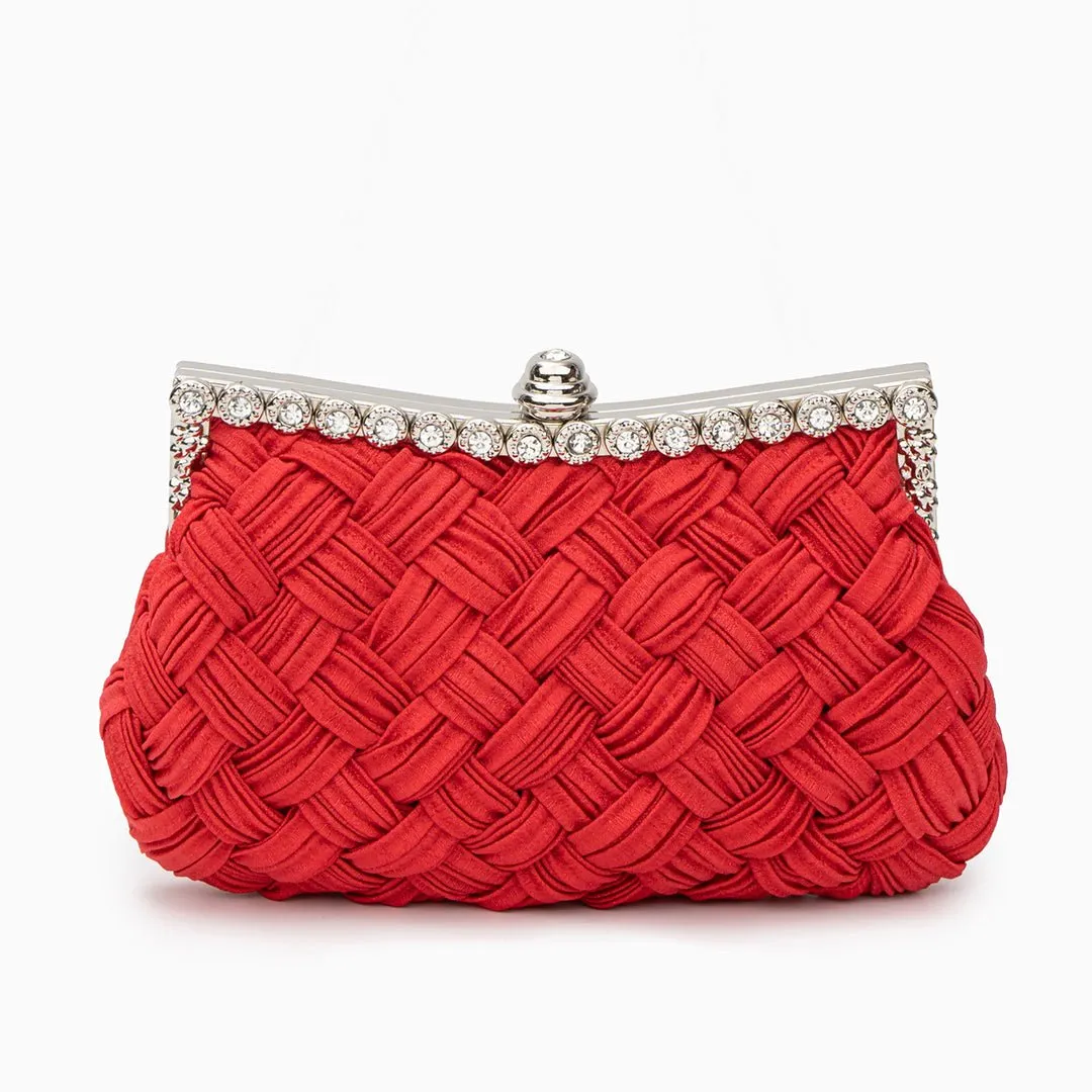 The Maddy | Braided Rhinestone Clutch Bag