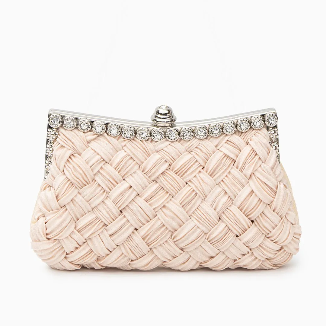 The Maddy | Braided Rhinestone Clutch Bag