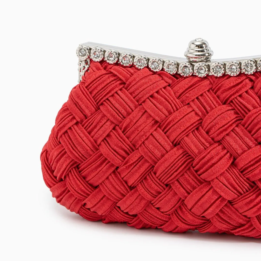 The Maddy | Braided Rhinestone Clutch Bag