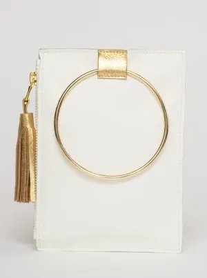 The Metal Ring Wristlet | White