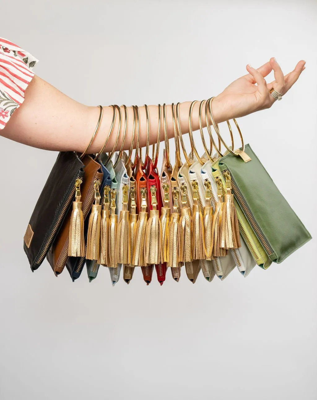 The Metal Ring Wristlet | White