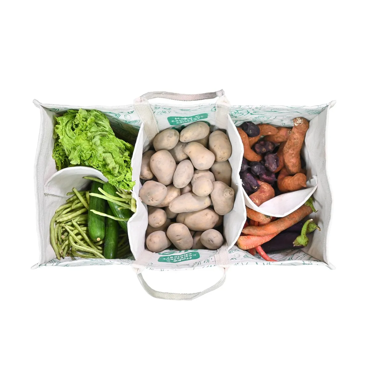 Thoughtfully Designed Grocery Bag Made with Heavy Cloth