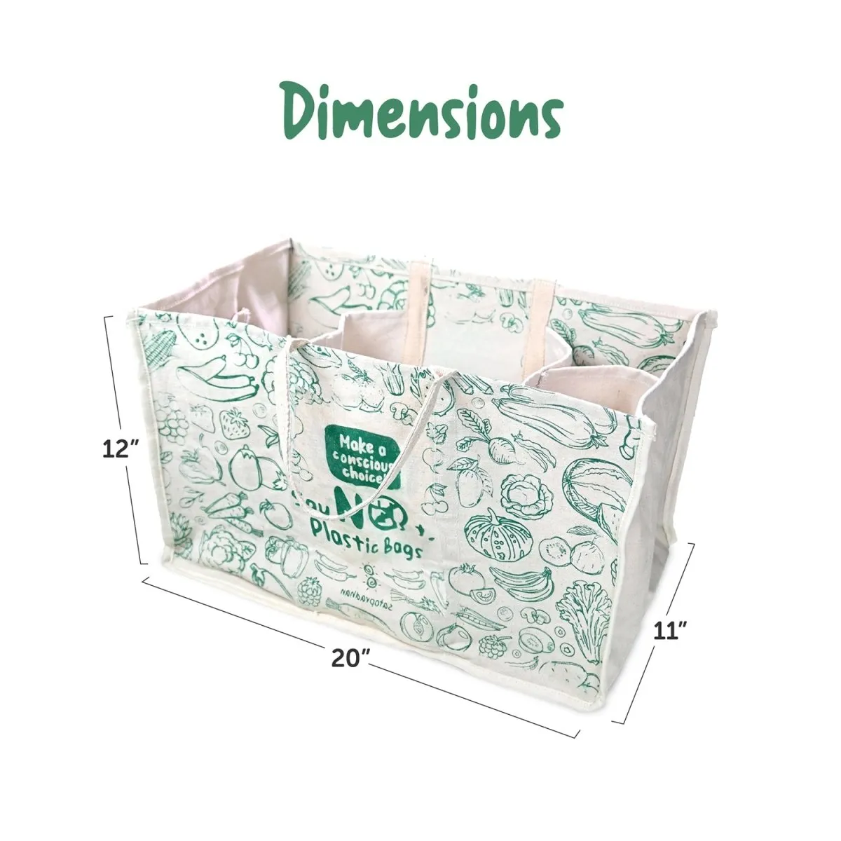 Thoughtfully Designed Grocery Bag Made with Heavy Cloth