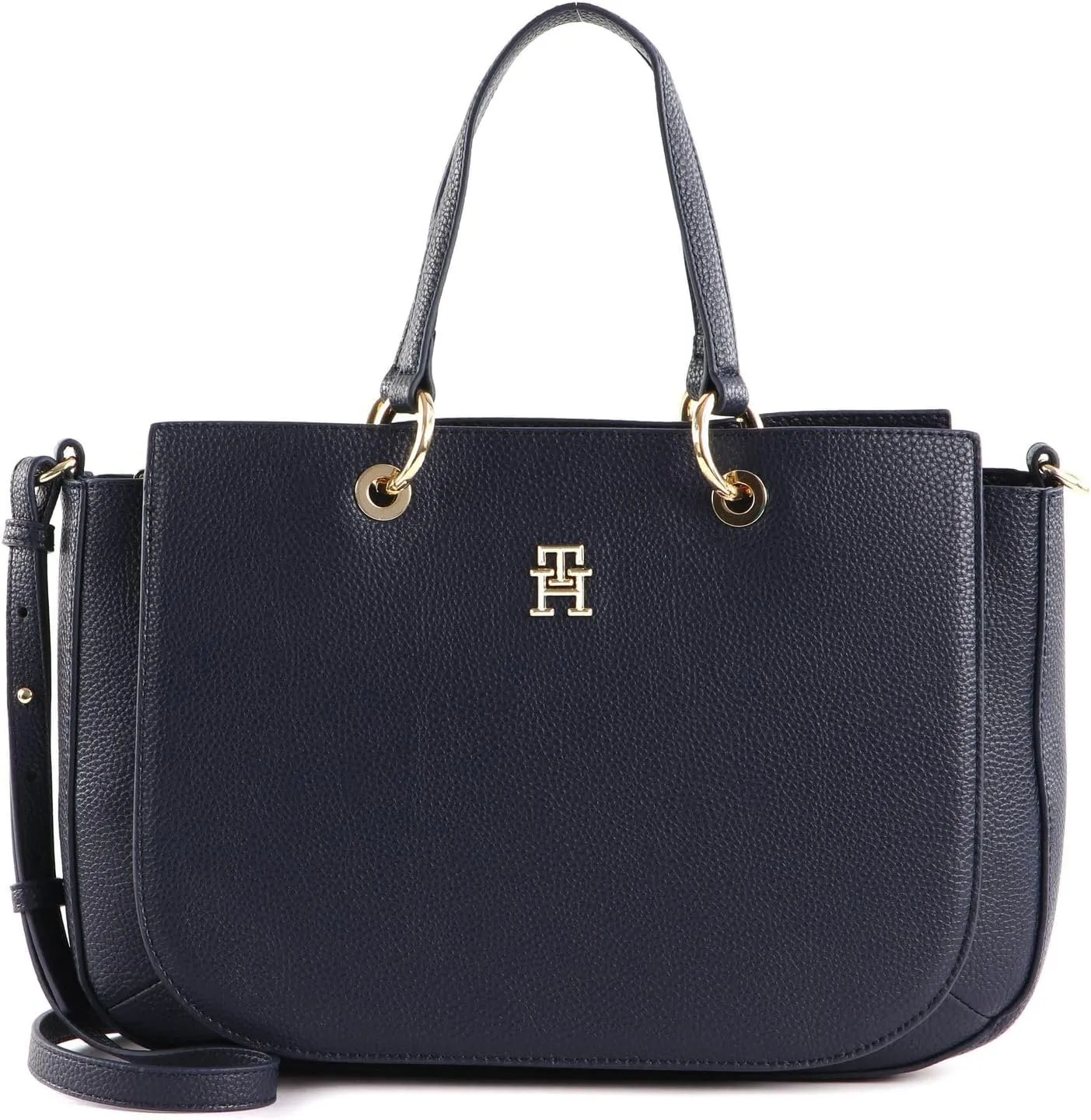 Tommy Hilfiger Women's Th Emblem Satchel Aw0aw14503 Shoulder Bags, Space Blue