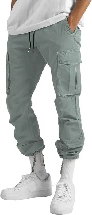 Tooluck Men's Cargo Pants Drawstring Multi Pocket Casual Trousers