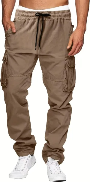 Tooluck Men's Solid Multi Pocket Casual Cargo Pant