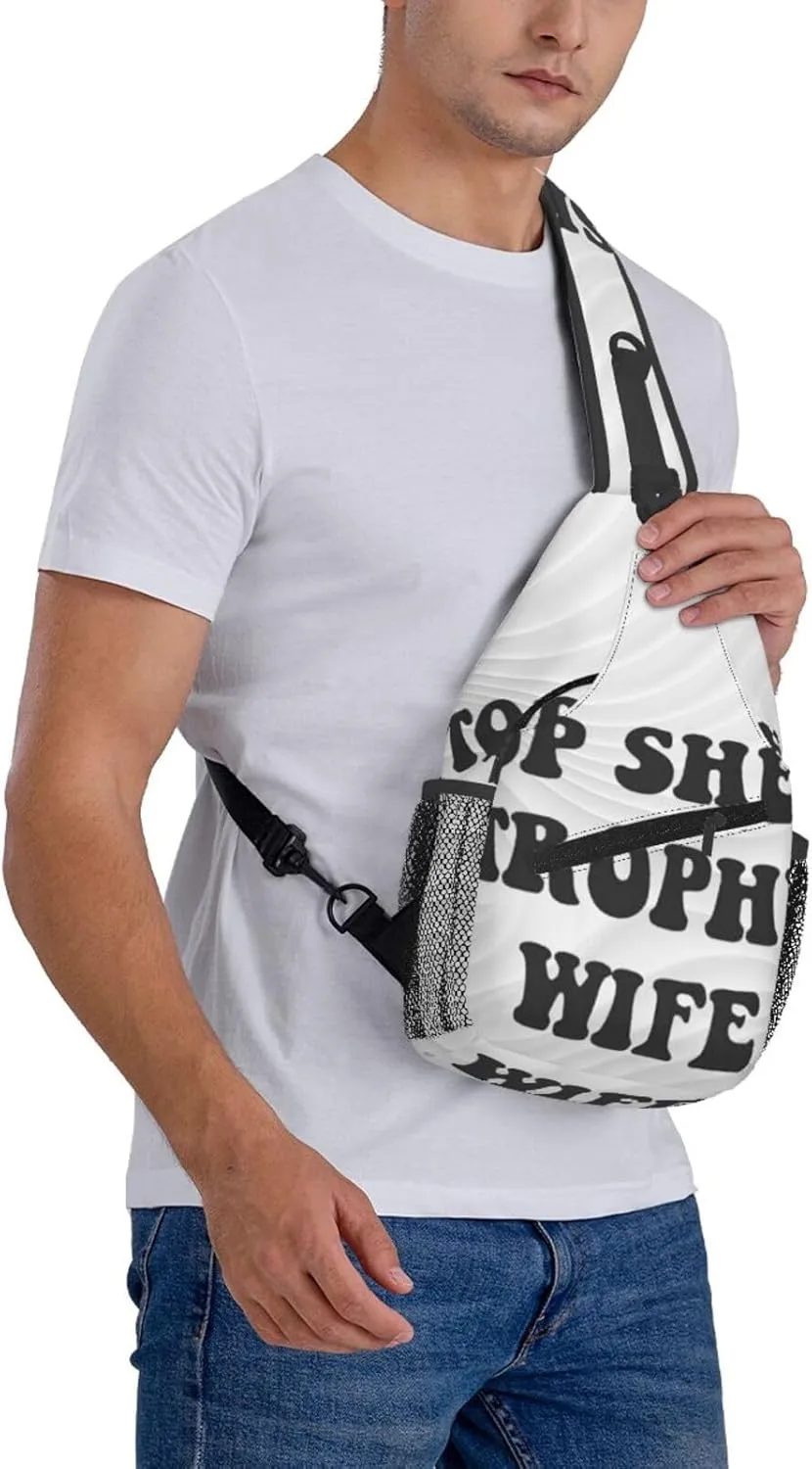 Top Shelf Trophys Wife Small Crossbody Backpack Sling Bag For Men Women Mini One Shoulder Chest Bags Gym Sport Travel Hiking Daypack