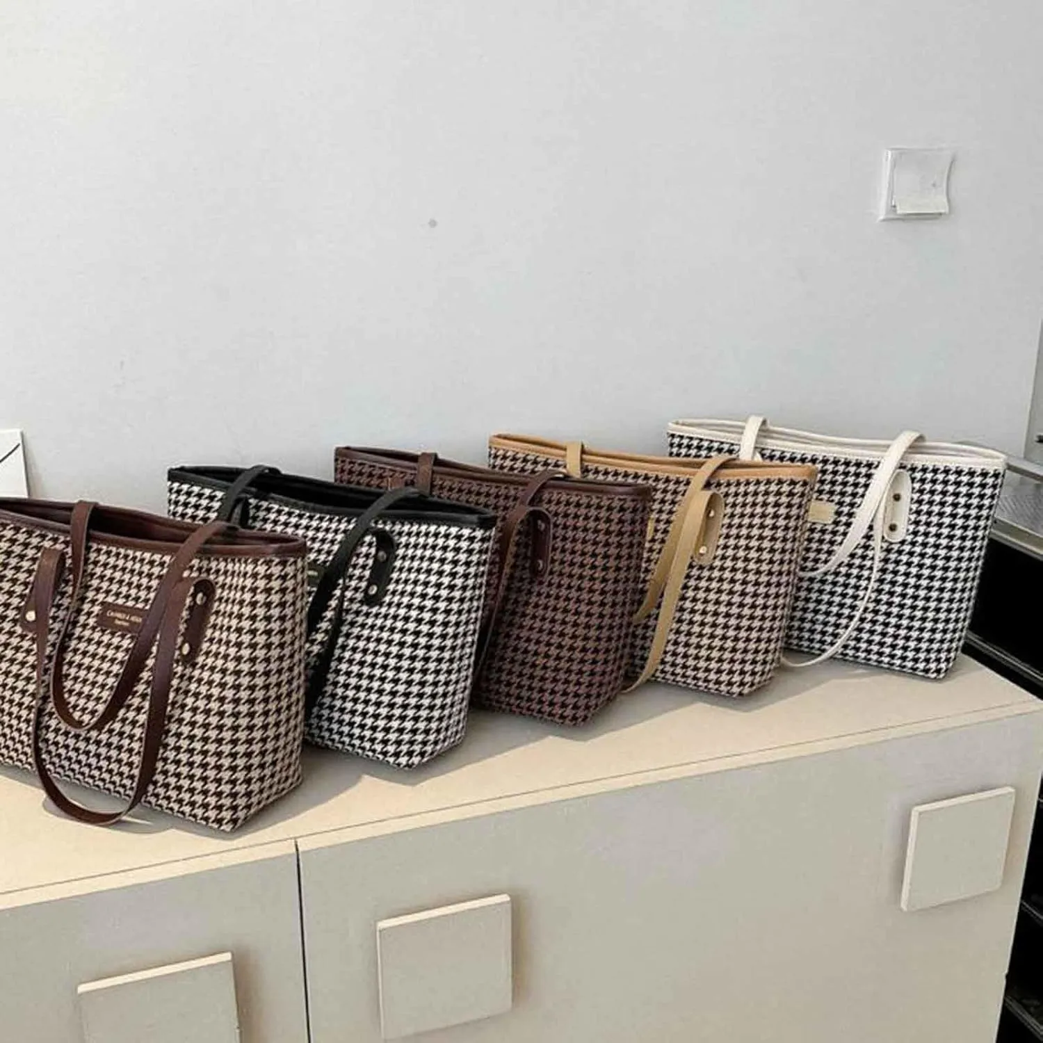 Tote Bag For Women Elegant Leather Solid Color Shoulder Bag Zipper Plus Large Bag Hand Bag For Travel Essential Q