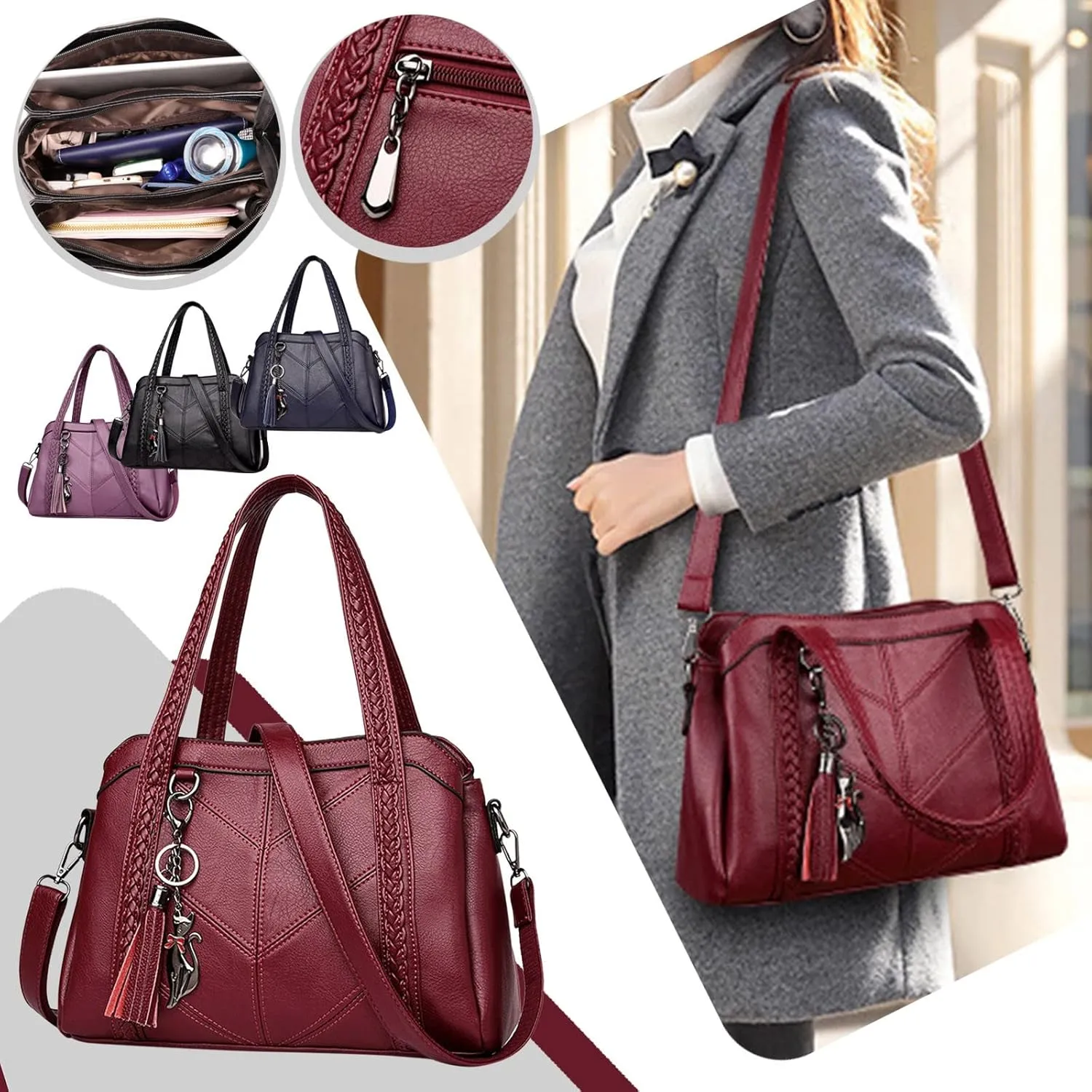 Tote Bag For Women Ladies Large Capacity Hobo Handbag Soft Leather Woman Messenger Bags Luxury Purses Crossbody Handbags Z