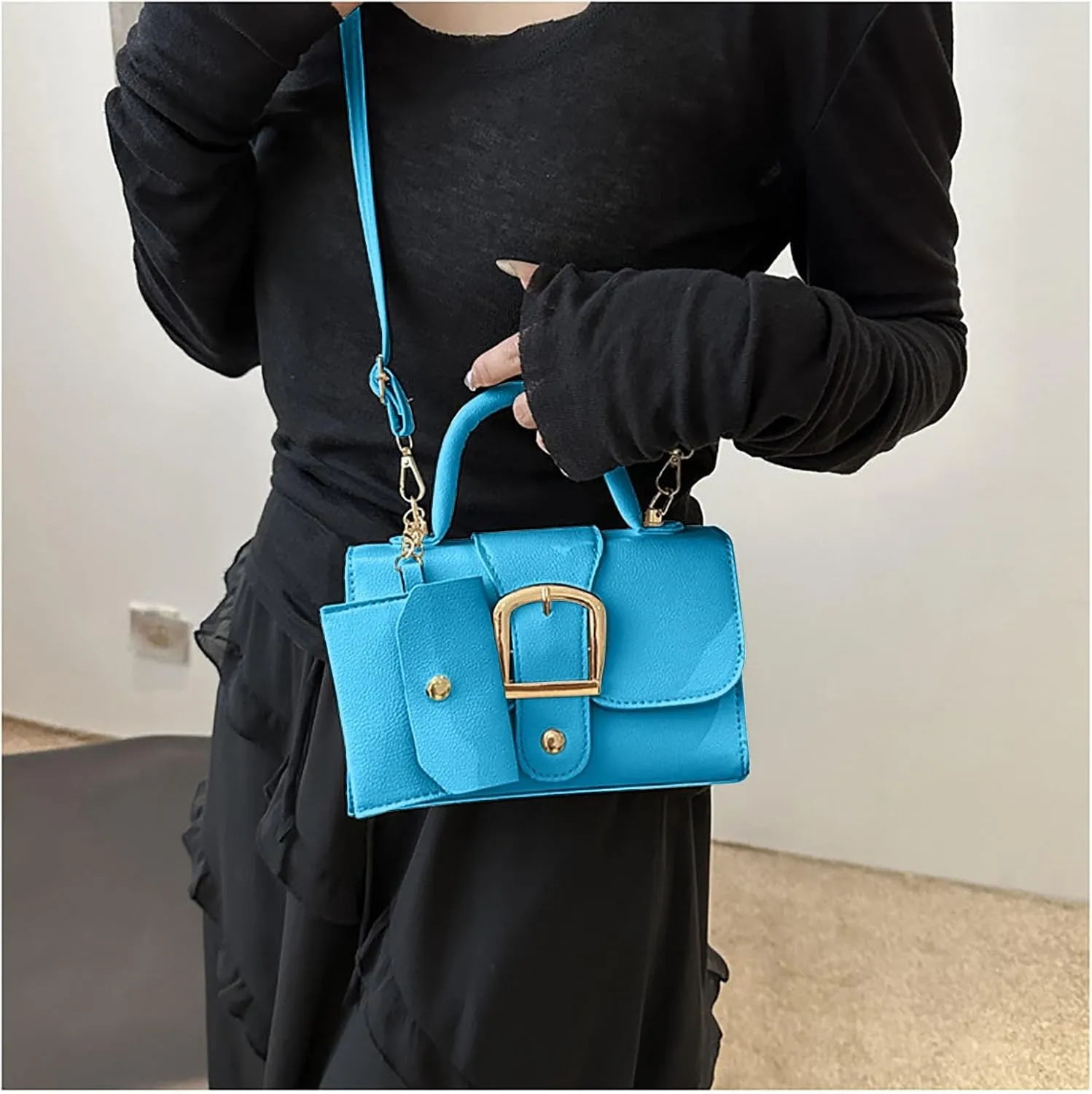 Tote Shoulder Bag Color Small Square Bag Simple Retro Handbag Trendsetter Stylish Child Body Single Shoulder For Women