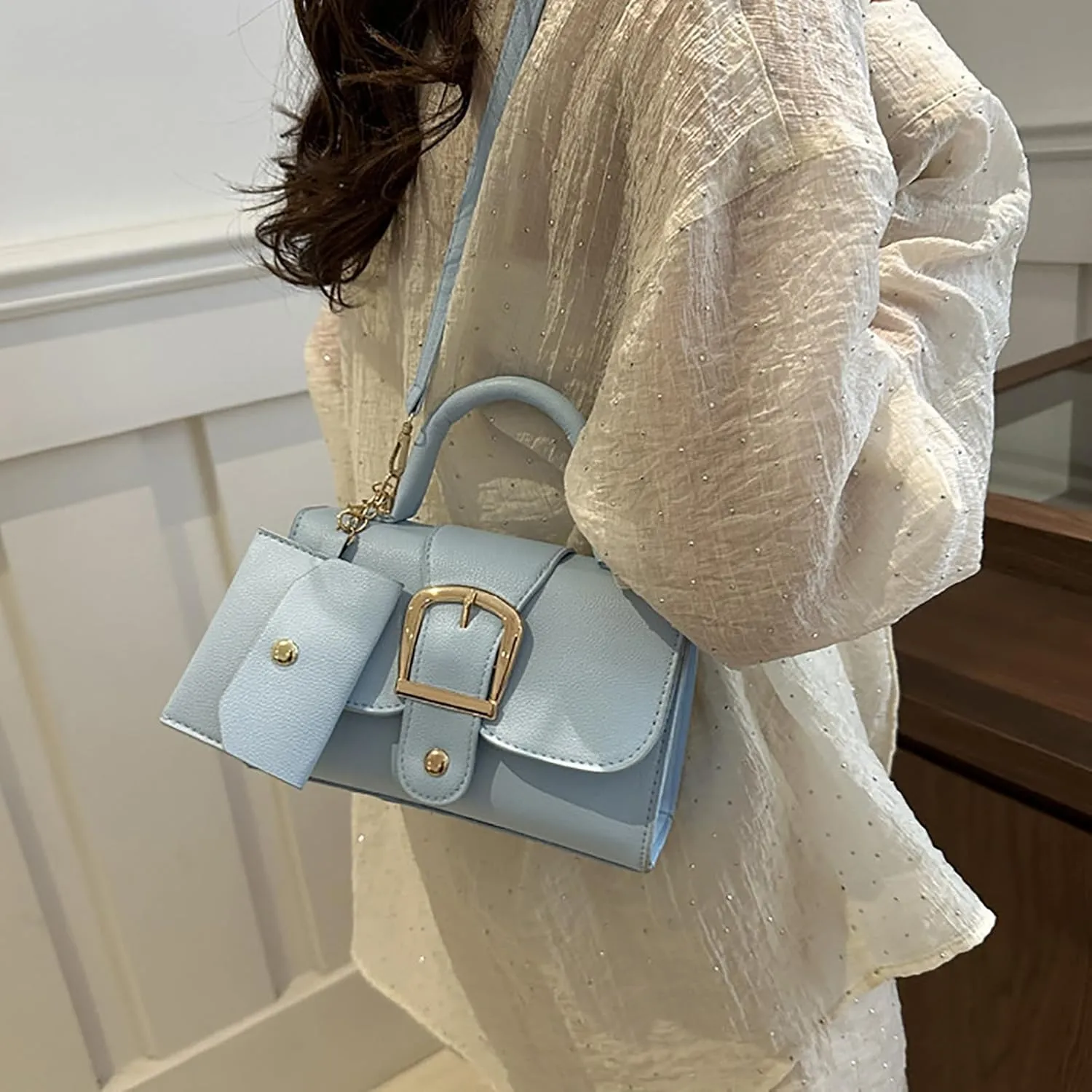 Tote Shoulder Bag Color Small Square Bag Simple Retro Handbag Trendsetter Stylish Child Body Single Shoulder For Women