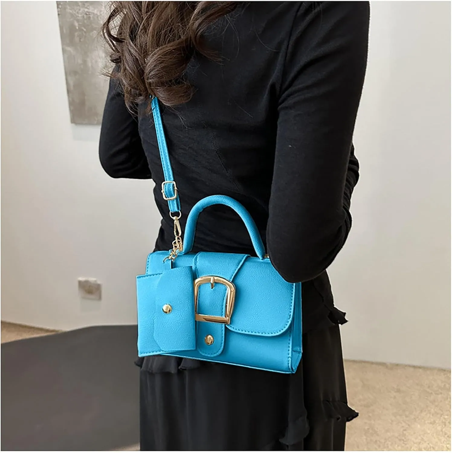 Tote Shoulder Bag Color Small Square Bag Simple Retro Handbag Trendsetter Stylish Child Body Single Shoulder For Women