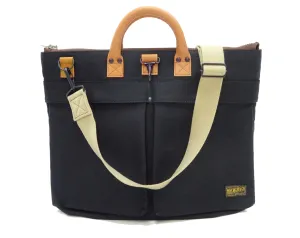 TOYS McCOY Bag Men's Casual Corded-Cotton Jungle Cloth Canvas Shoulder Bag Inspired by USAF Military Helmet Bag TMA2333 Black