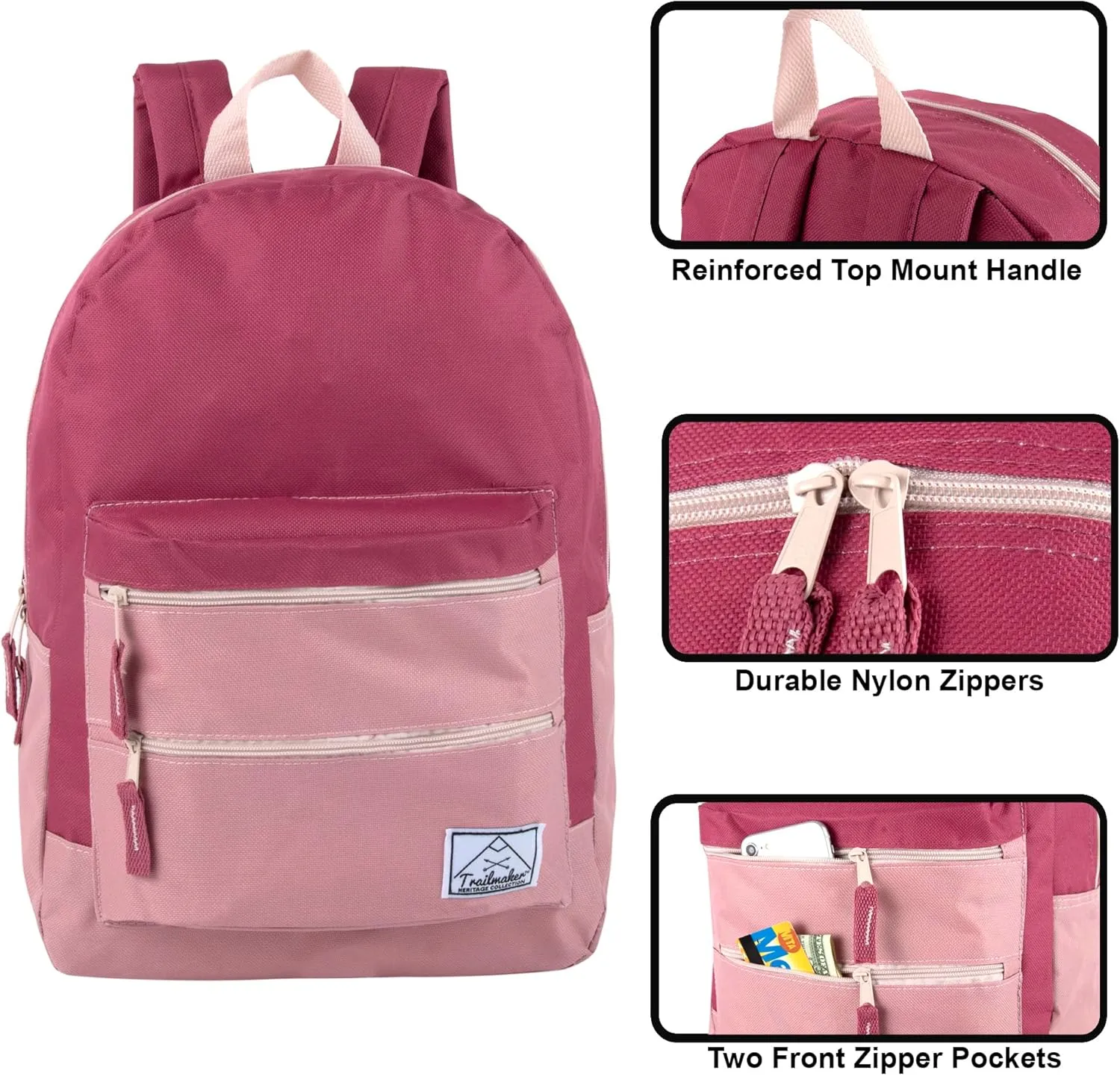 Trail maker Multi Pocket Multicolor Backpack with Adjustable Padded Straps