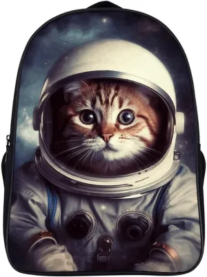 Travel Backpack for Men Women Carry On Backpack 16 In Laptop Backpack Animal Cat Astronaut Backpack for Work Hiking