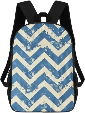 Travel Backpack for Men Women Carry On Backpack 17 In Laptop Backpack Abstract Blue Pattern Backpack for Work Hiking