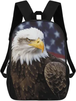 Travel Backpack for Men Women Carry On Backpack 17 In Laptop Backpack American Bald Eagle Backpack for Work Hiking, XB0604022
