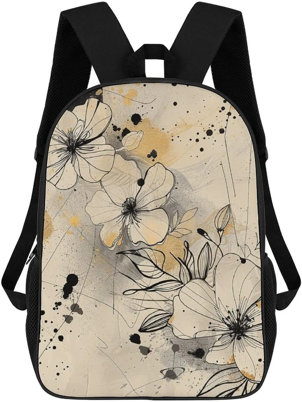Travel Backpack for Men Women Carry On Backpack 17 In Laptop Backpack Beige Line Art Backpack for Work Hiking