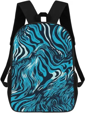 Travel Backpack for Men Women Carry On Backpack 17 In Laptop Backpack Blue And Black Print Backpack for Work Hiking