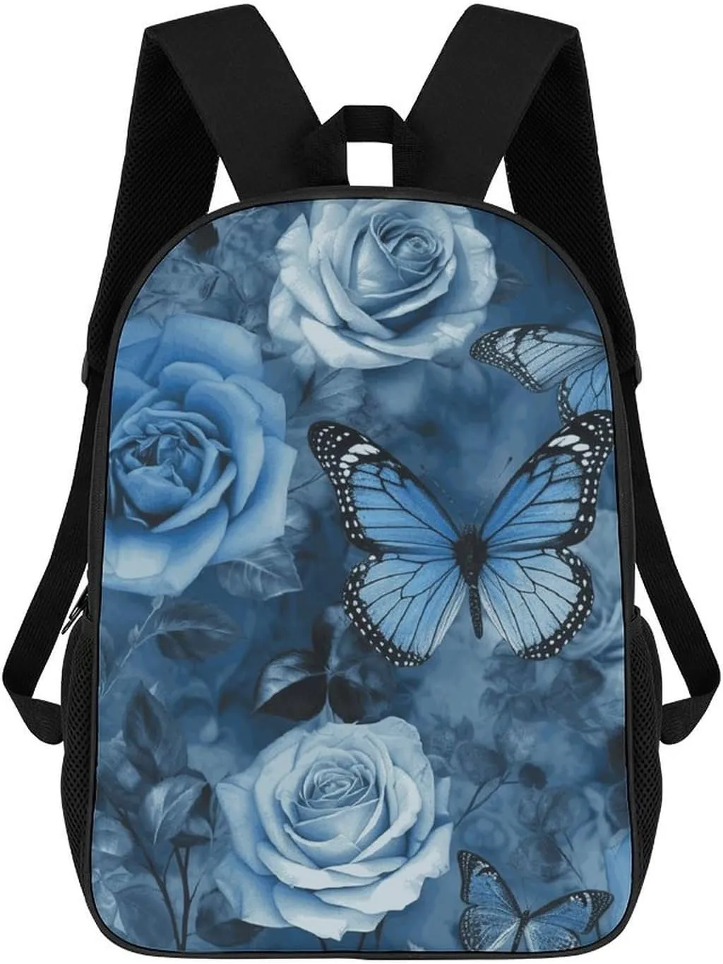 Travel Backpack for Men Women Carry On Backpack 17 In Laptop Backpack Blue Rose Backpack for Work Hiking