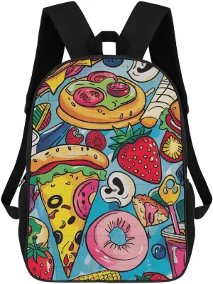 Travel Backpack for Men Women Carry On Backpack 17 In Laptop Backpack Bread And Ice Cream Backpack for Work Hiking