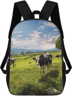 Travel Backpack for Men Women Carry On Backpack 17 In Laptop Backpack Cows Grazing Backpack for Work Hiking