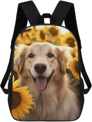 Travel Backpack for Men Women Carry On Backpack 17 In Laptop Backpack Dog And Sunflower Backpack for Work Hiking