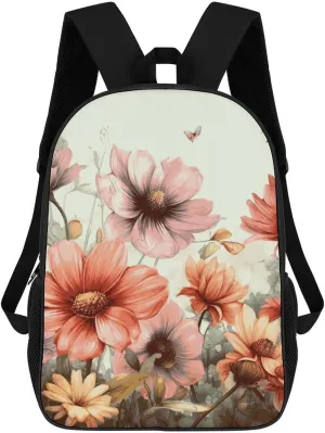 Travel Backpack for Men Women Carry On Backpack 17 In Laptop Backpack Flower Floral Backpack for Work Hiking