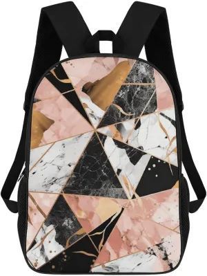 Travel Backpack for Men Women Carry On Backpack 17 In Laptop Backpack Marble Pattern Backpack for Work Hiking