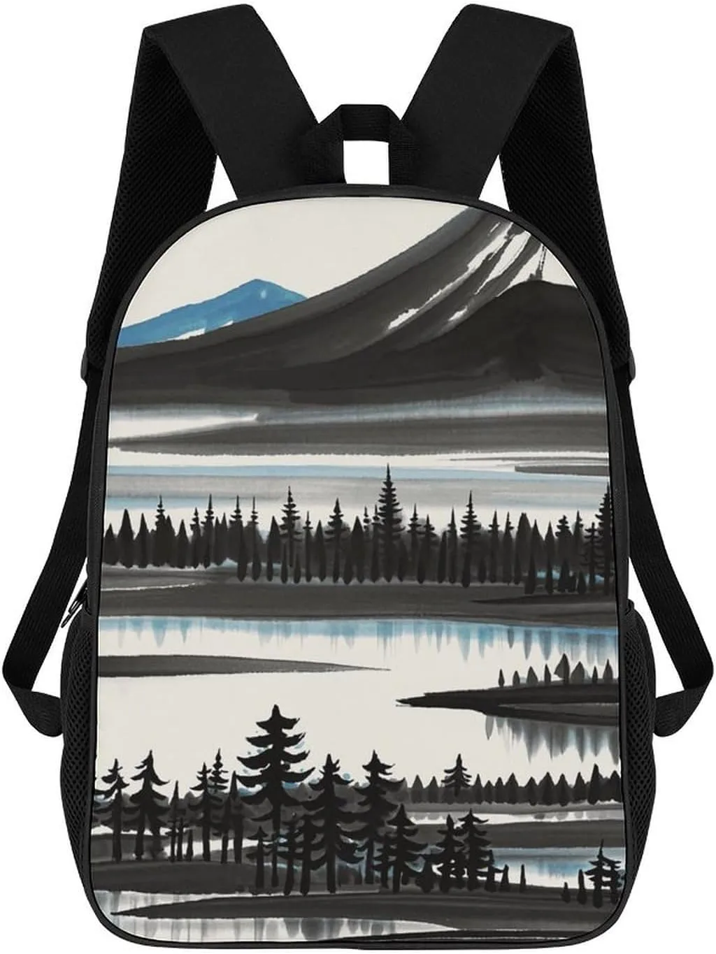 Travel Backpack for Men Women Carry On Backpack 17 In Laptop Backpack Mt. Fuji Ink Painting Backpack for Work Hiking