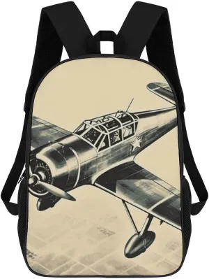 Travel Backpack for Men Women Carry On Backpack 17 In Laptop Backpack Retro Airplane Backpack for Work Hiking