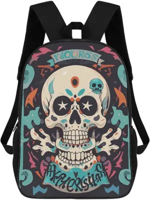 Travel Backpack for Men Women Carry On Backpack 17 In Laptop Backpack Rock 'n' Roll Skull Backpack for Work Hiking, XB0604022