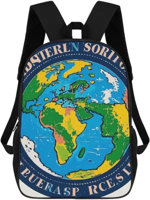 Travel Backpack for Men Women Carry On Backpack 17 In Laptop Backpack Round Earth Society Backpack for Work Hiking